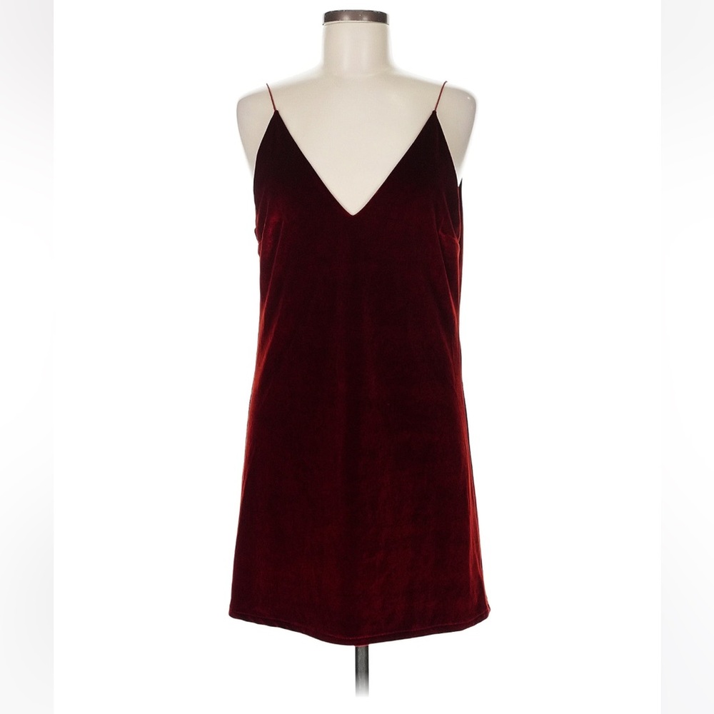 Isabelle Quinn Burgundy Velvet Slip Dress